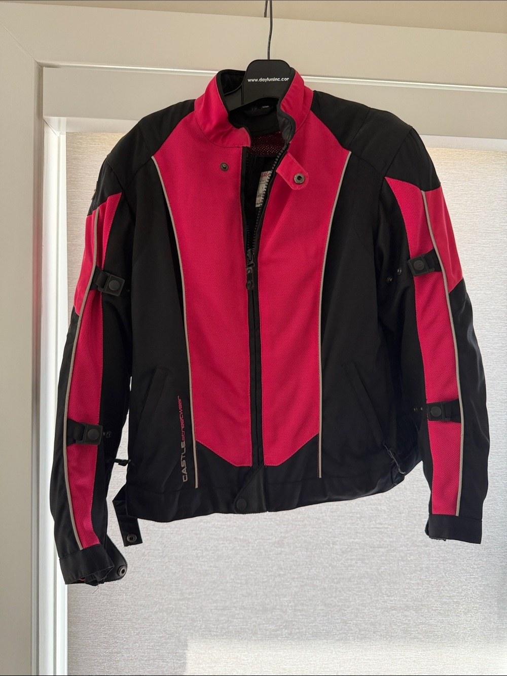 Women's Black & Pink motorcycle Jacket
